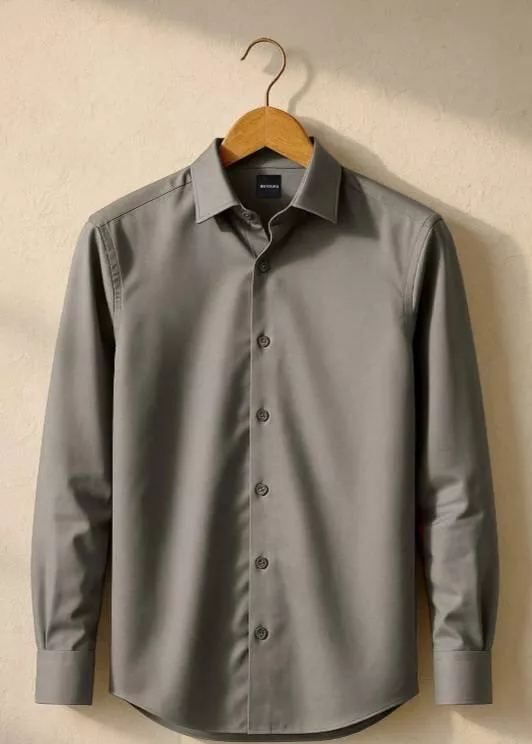 Stylish Men's Classic Grey Shirt in BATALA, featuring a modern cut and comfortable fabric, perfect for any occasion.