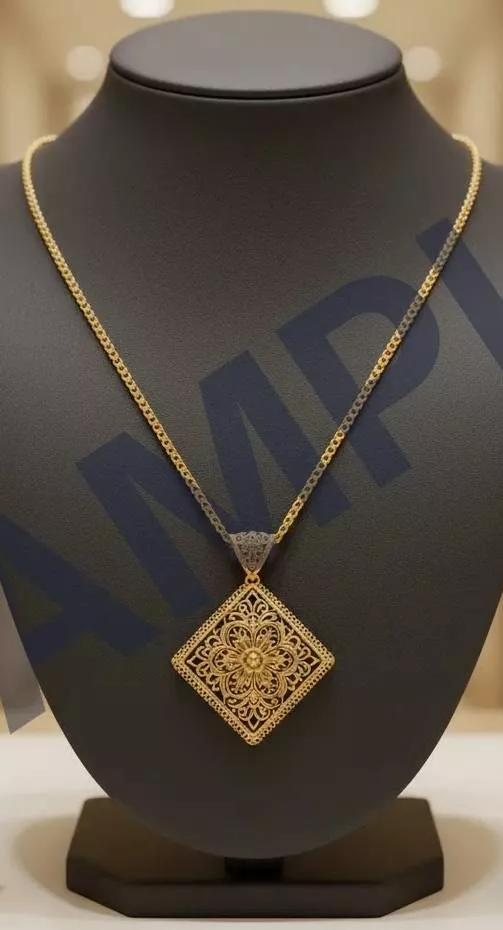 NEW BHAGWATI JEWELLERS - Elegant Gold Plated Pendant Necklace in Panchkula in PANCHKULA