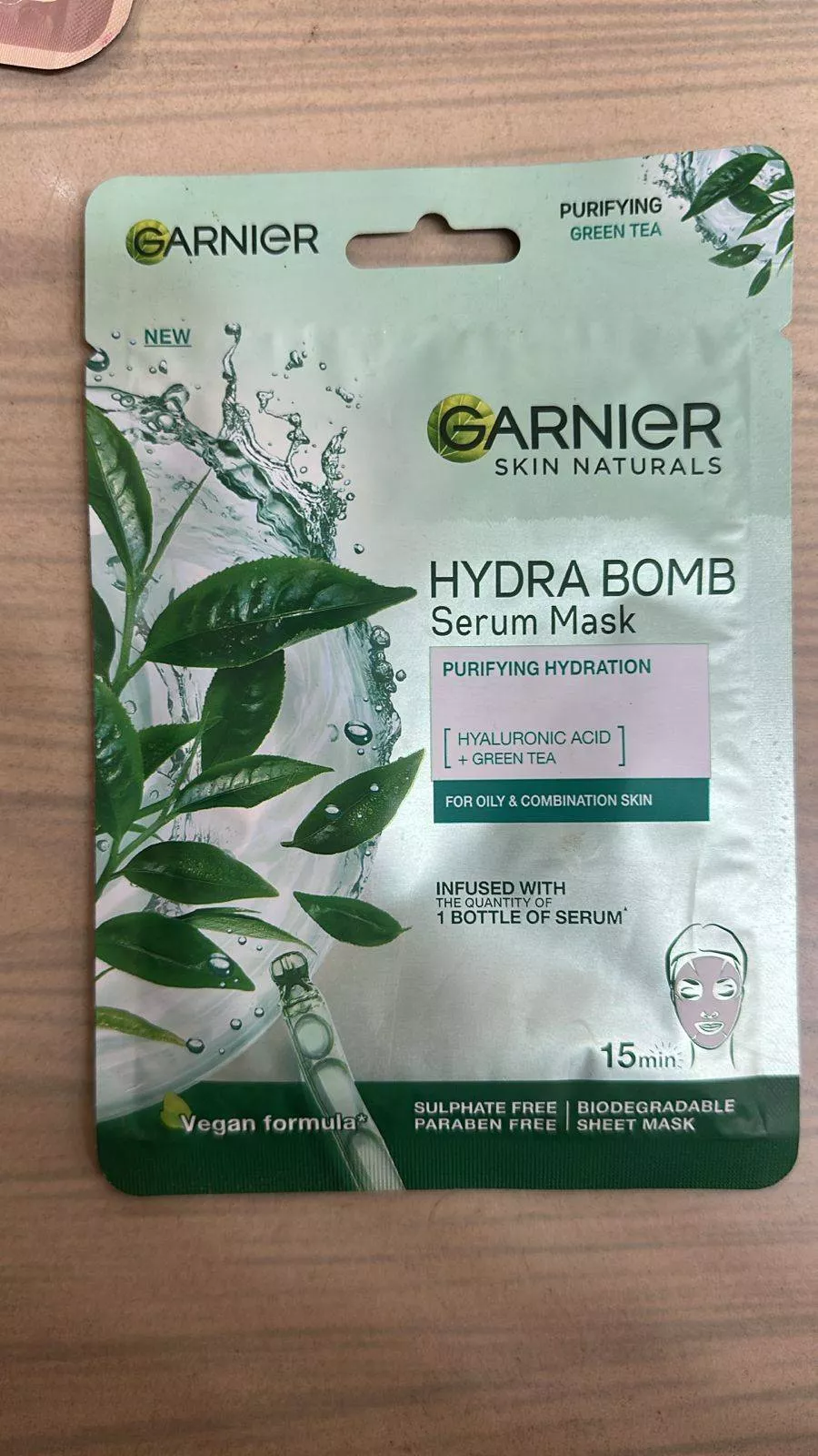 Garnier Serum Mask designed for oily skin, featuring vibrant packaging and hydrating formula, available at THE MAKEUP STORE i