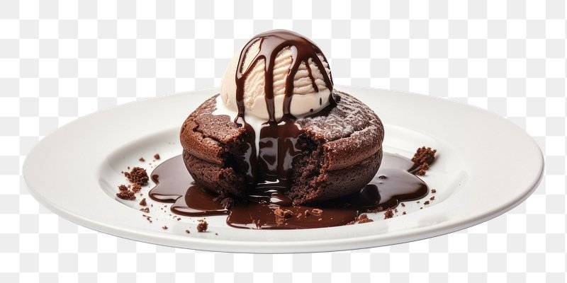 Decadent Chocolate Lava cake with flowing chocolate center served with creamy vanilla ice cream at FIVE STAR CHICKEN in Hyder