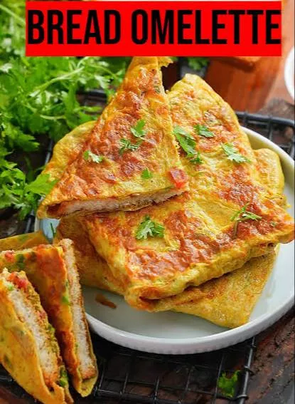 Delicious bread omelette with savory egg filling served at FIVE STAR CHICKEN in Hyderabad, showcasing golden-brown bread and 