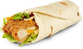 Delicious crispy chicken shawarma wrap featuring seasoned chicken and fresh vegetables, served in a soft tortilla at FIVE STA