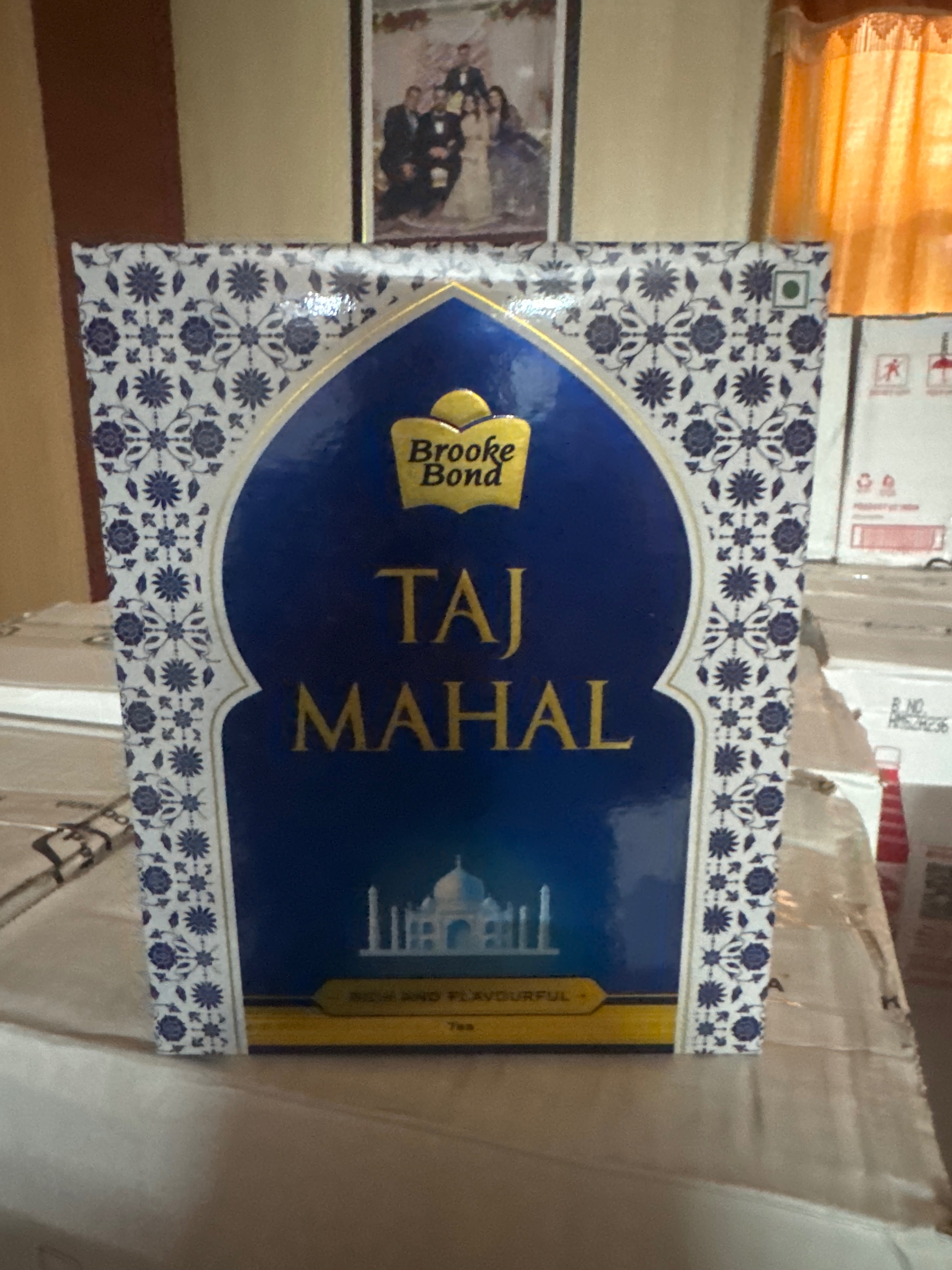 Brooke Bond Taj Mahal Tea packed in an attractive box, showcasing its premium quality, located in Phullanwala.