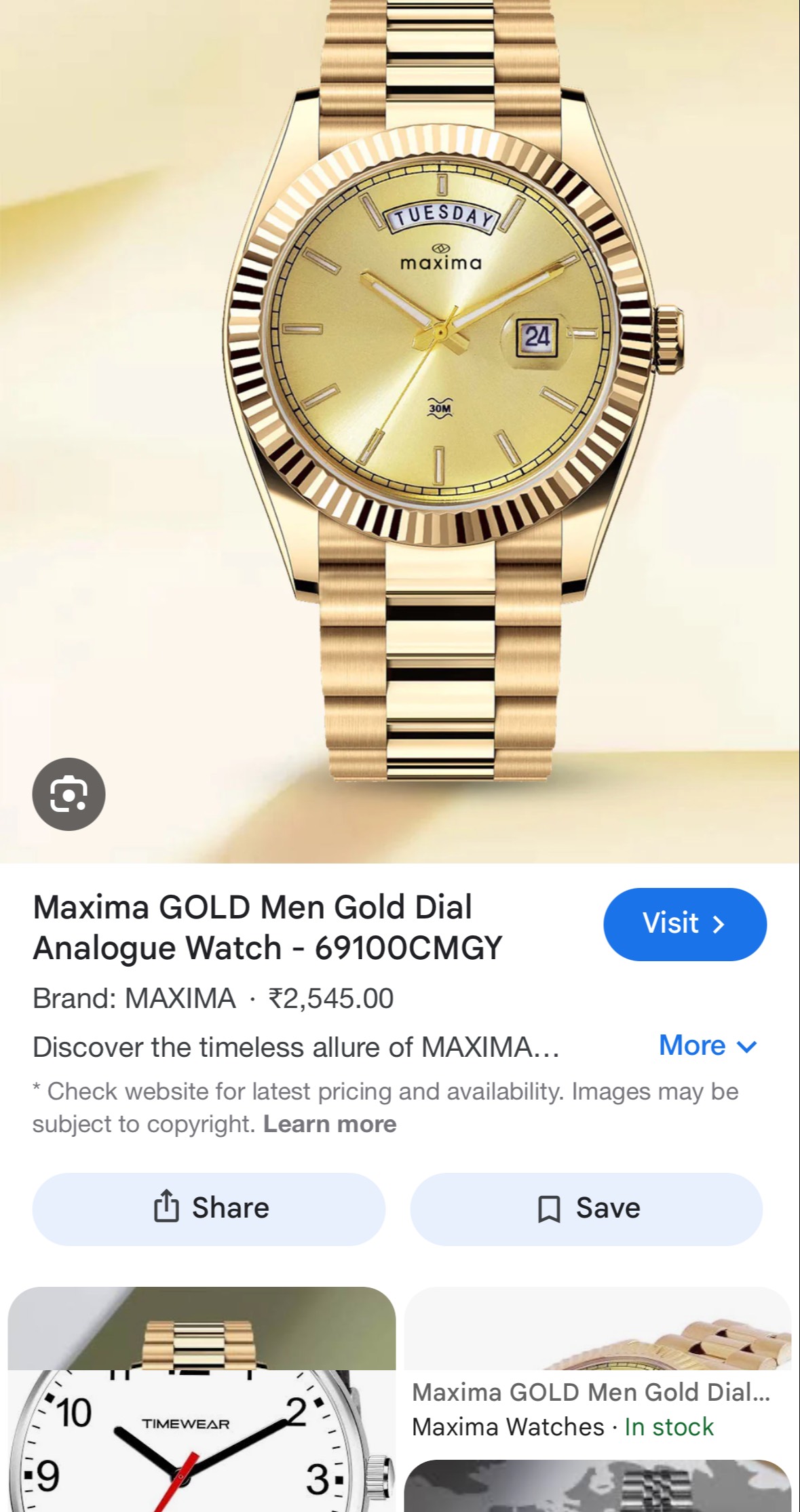 Elegant silver watch designed for style and durability, Watch Silver in Shahpur, showcasing a sleek design ideal for any occa