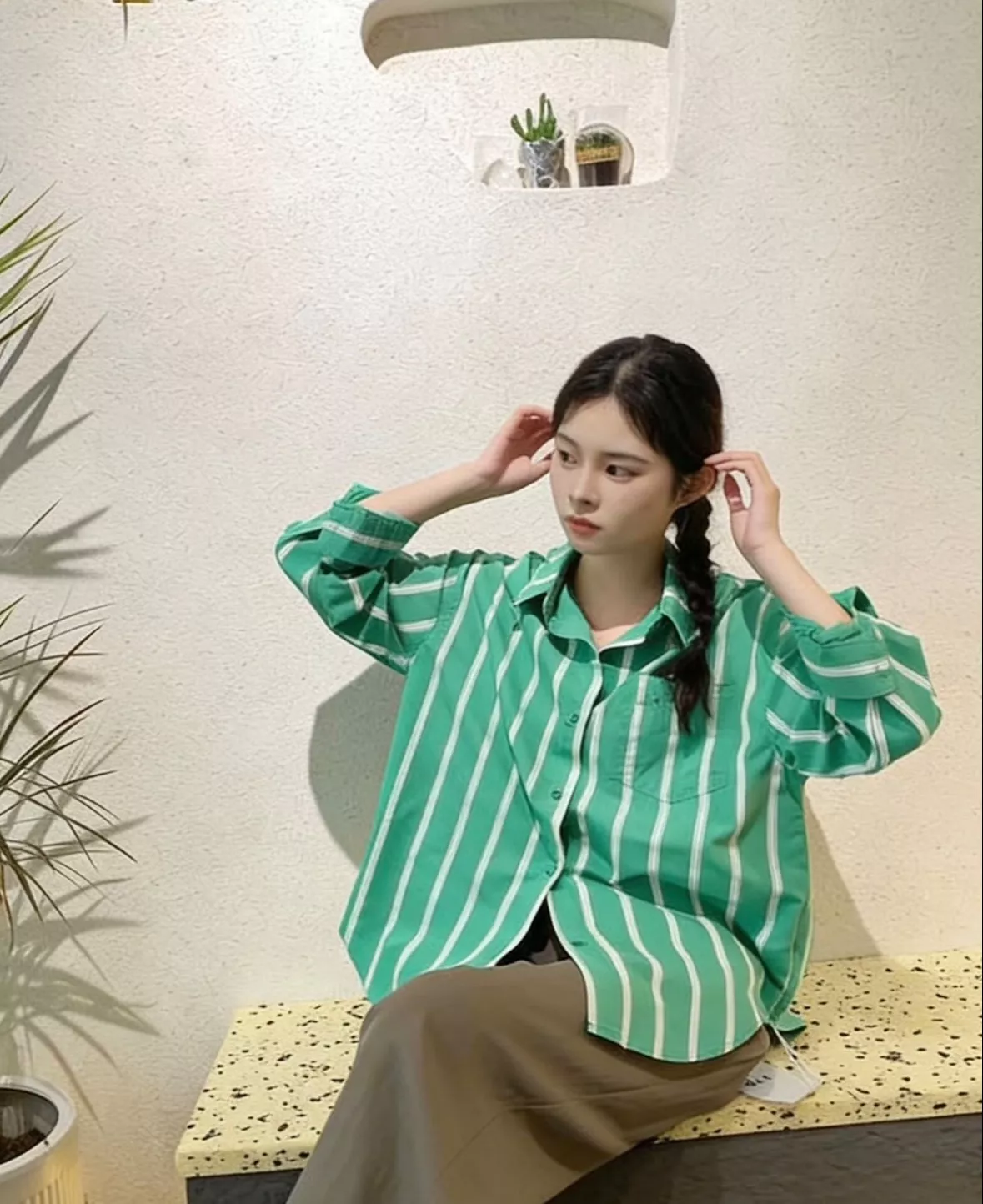 GIRLS VILLA - Korean Shirt Top in Cheeka - Premium Quality in CHEEKA