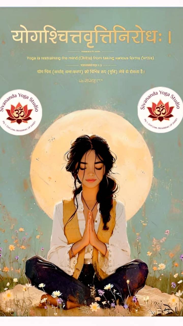 Expert-led yoga session at Sivananda Yoga Studio in Moradabad, showcasing students practicing yoga in a serene setting.