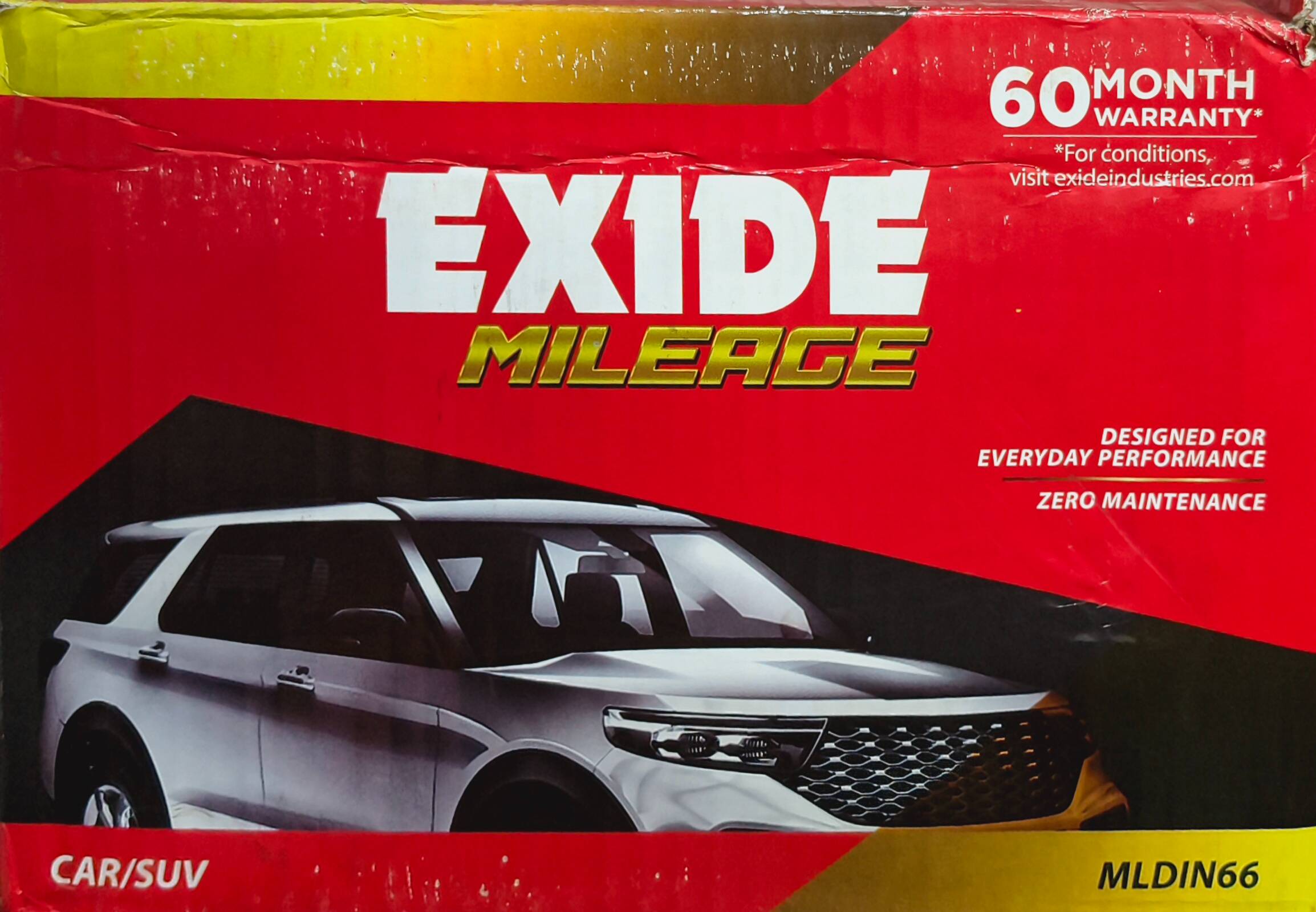 Exide Car Battery MLDIN66 - 60-Month Warranty