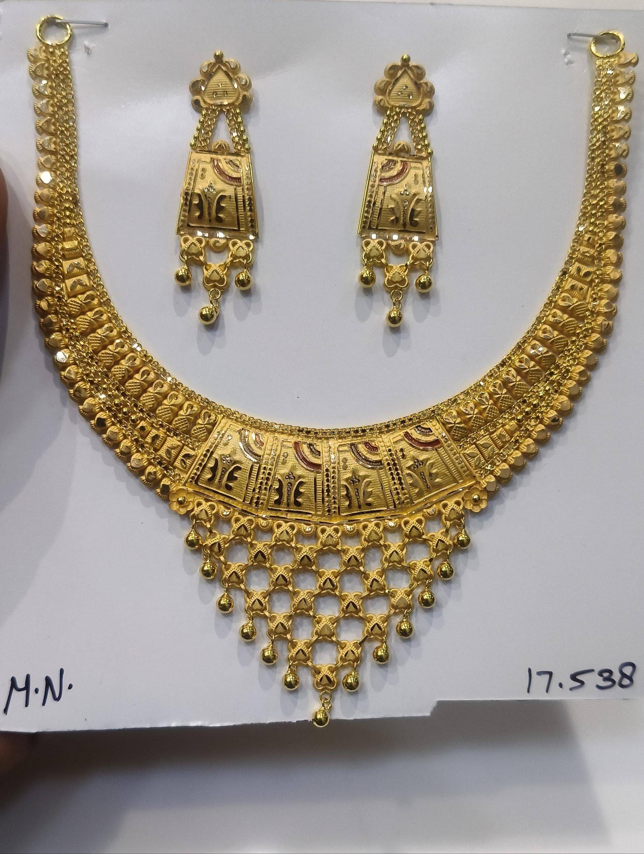 Elegant Gold Plated Necklace Set - H A Jewellers
