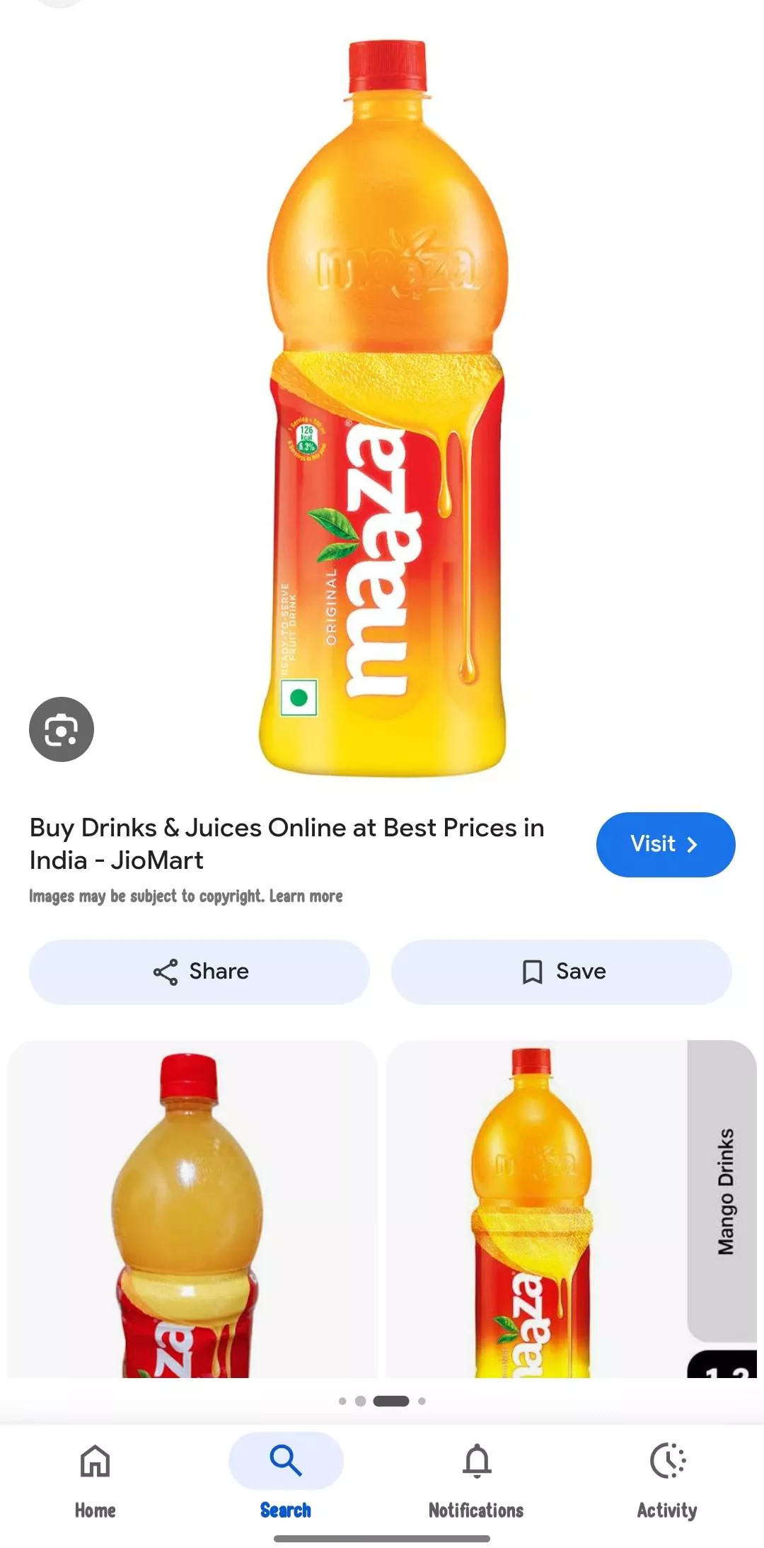 Refreshing Maaza Mango Drink in Hoshiarpur, featuring vibrant packaging and a rich mango flavor that appeals to taste buds.