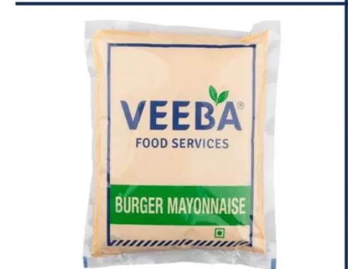 Creamy Veeba Burger Mayonnaise in a jar with a smooth texture, perfect for enhancing burgers, available in Alibag.