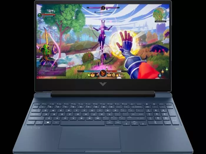HP Victus 15-fa2191tx Laptop showcased in a local Baripada store