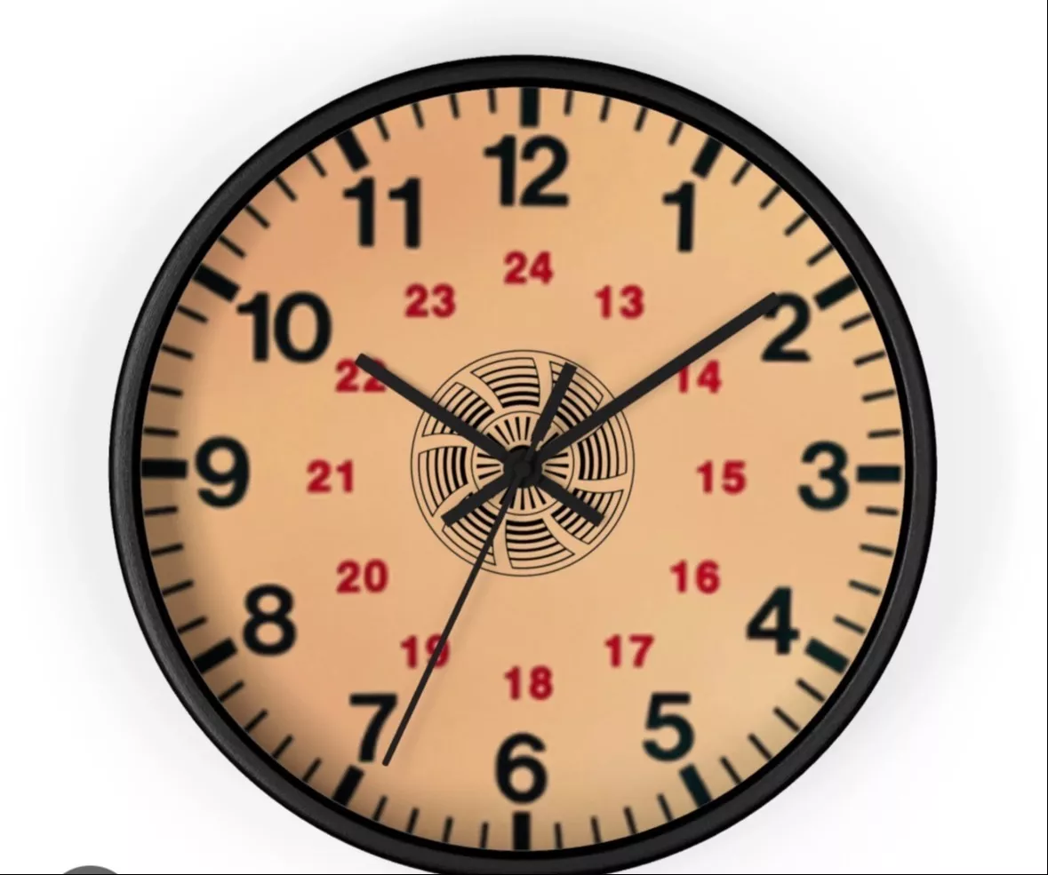 Classic Dual Time Wall Clock showing 12-hour and 24-hour formats, stylish design, ideal for home or office in Jalandhar