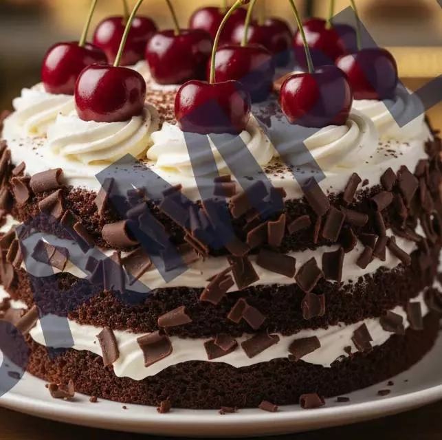 Decadent Black Forest cake topped with rich cream and cherries available at CHICKEN AND MUTTON PICKLES in Kalka, HR