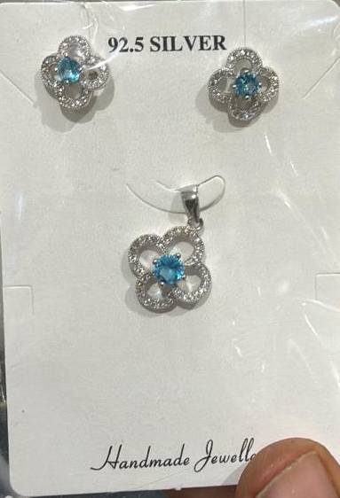 R K JEWELLERS - Silver Jewelry Set in Rajkot: 92.5 Silver Flower Design in RAJKOT