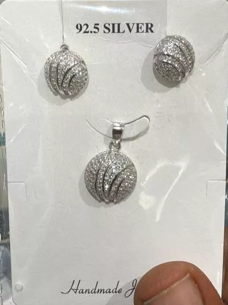 R K JEWELLERS - Silver Jewelry - Pendant and Earring Set in Rajkot in RAJKOT