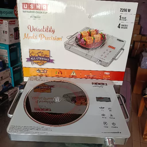 Usha Infrared Cooktop designed for efficient cooking, featuring a sleek surface and modern controls, available at SR ENTERPRI