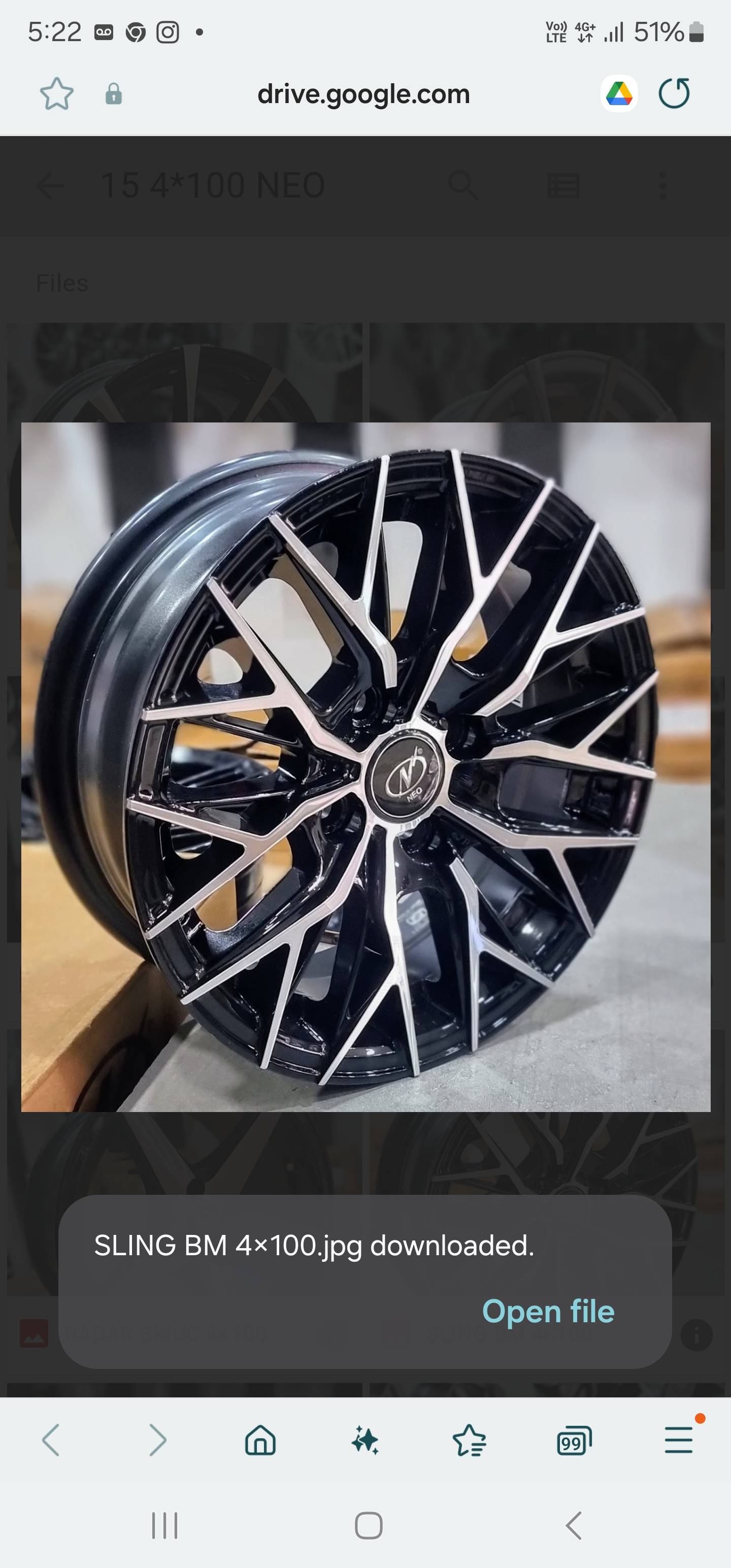 SLING BM Alloy Wheel in Bangalore showcasing a sleek and lightweight design, perfect for enhancing vehicle performance and st