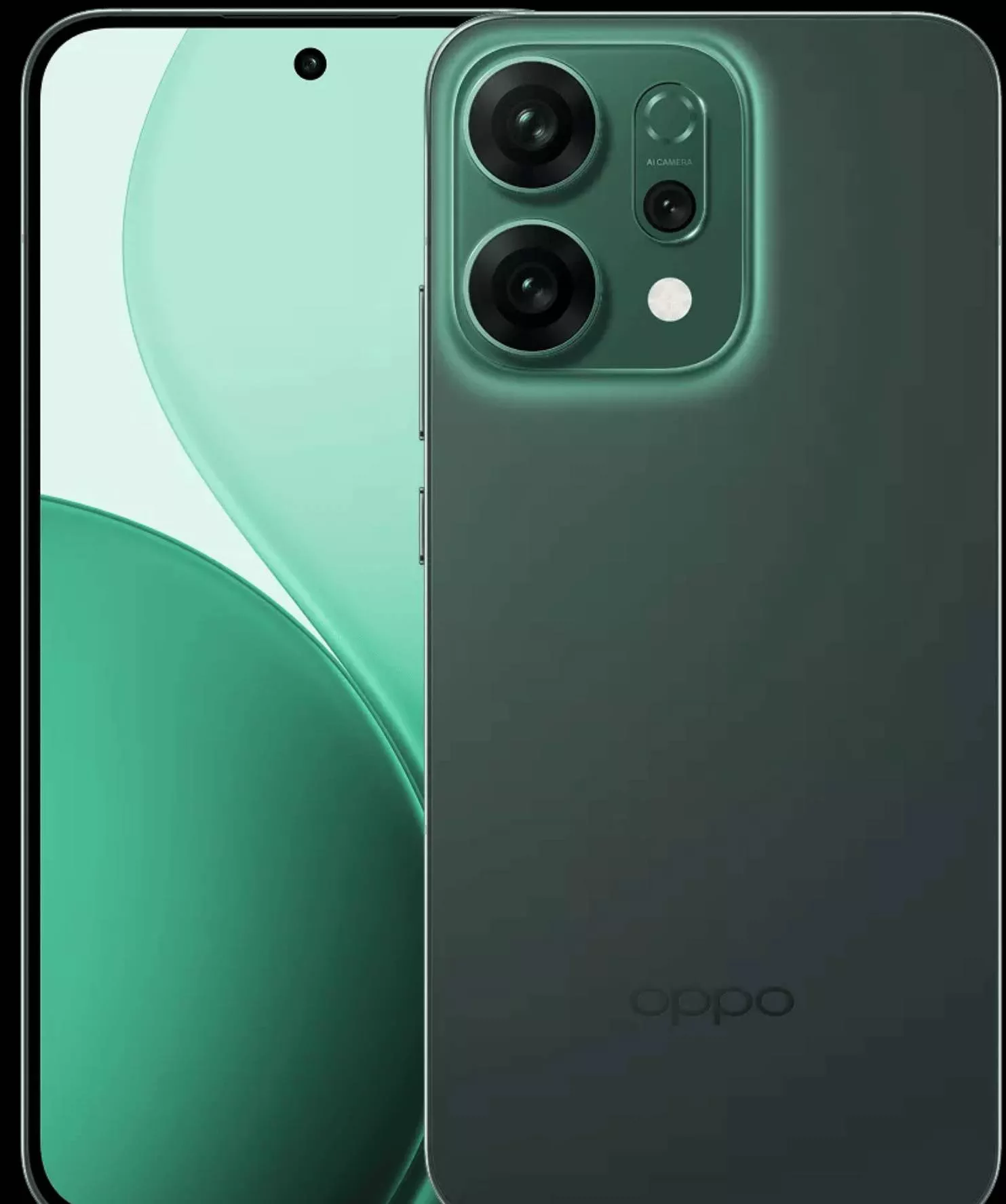 OPPO Reno 14 smartphone in C O Green Valley, showcasing its sleek design and modern aesthetics, available at MD ABDUL KHALEQU