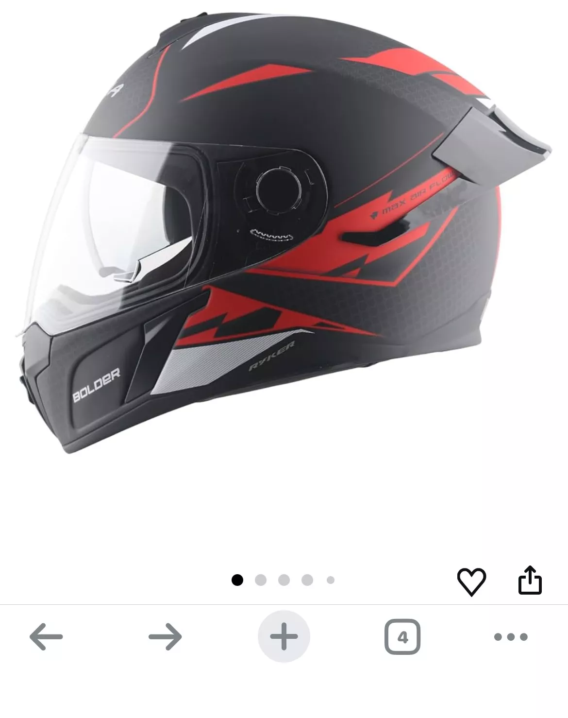 Ryker Bolder Full Face Helmet in Vorkady designed for optimal safety and advanced airflow system, showcased in MANJESHWAR