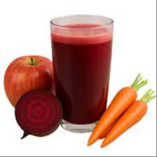 Nutritious ABC Juice in Dharwad featuring a vibrant blend of apple, beetroot, and carrot in a clear glass with a fresh garnis