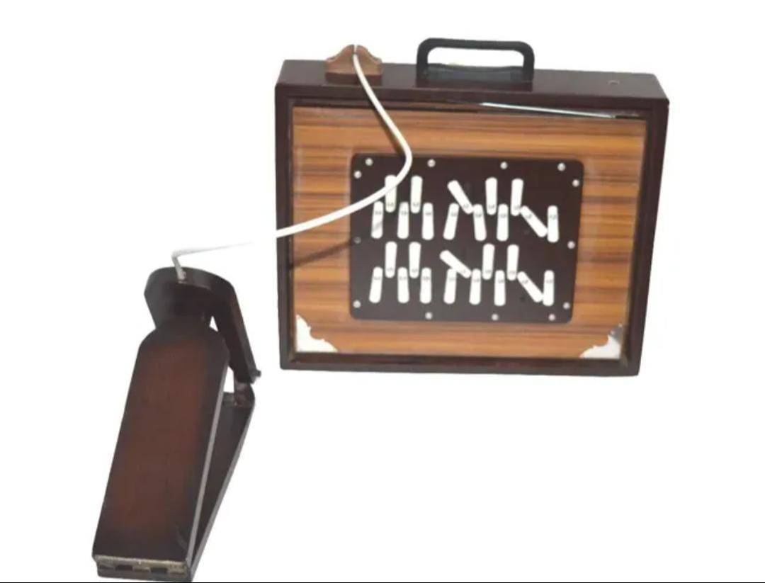 Traditional Indian Shruti Box from MELODY MAKERS INDIA in Meerut, showcasing its craftsmanship and natural wood finish, desig