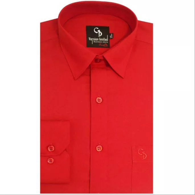 Vibrant red cotton shirt with a stylish design, perfect for casual wear, available at ASHA AGENCIES in Khammam.