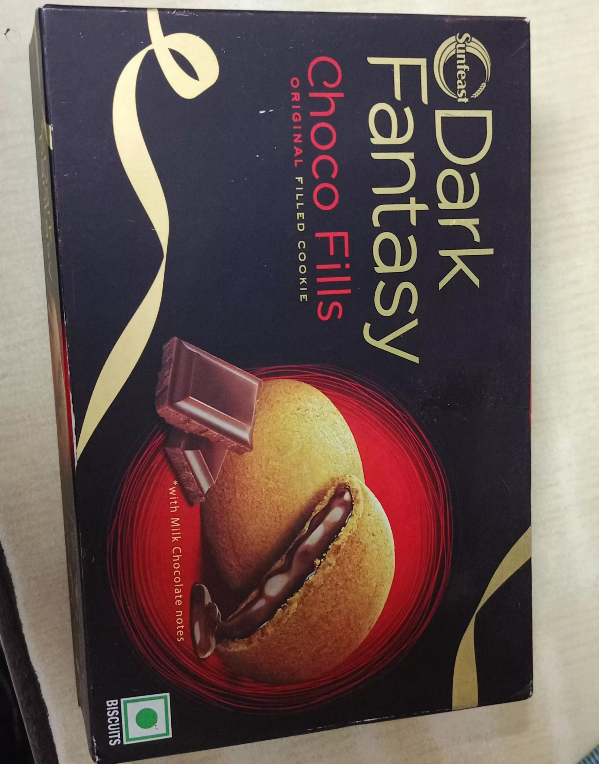 Sunfeast Dark Fantasy biscuits displayed with rich chocolate filling, available at HERITAGE in Kolkata — perfect for snacking