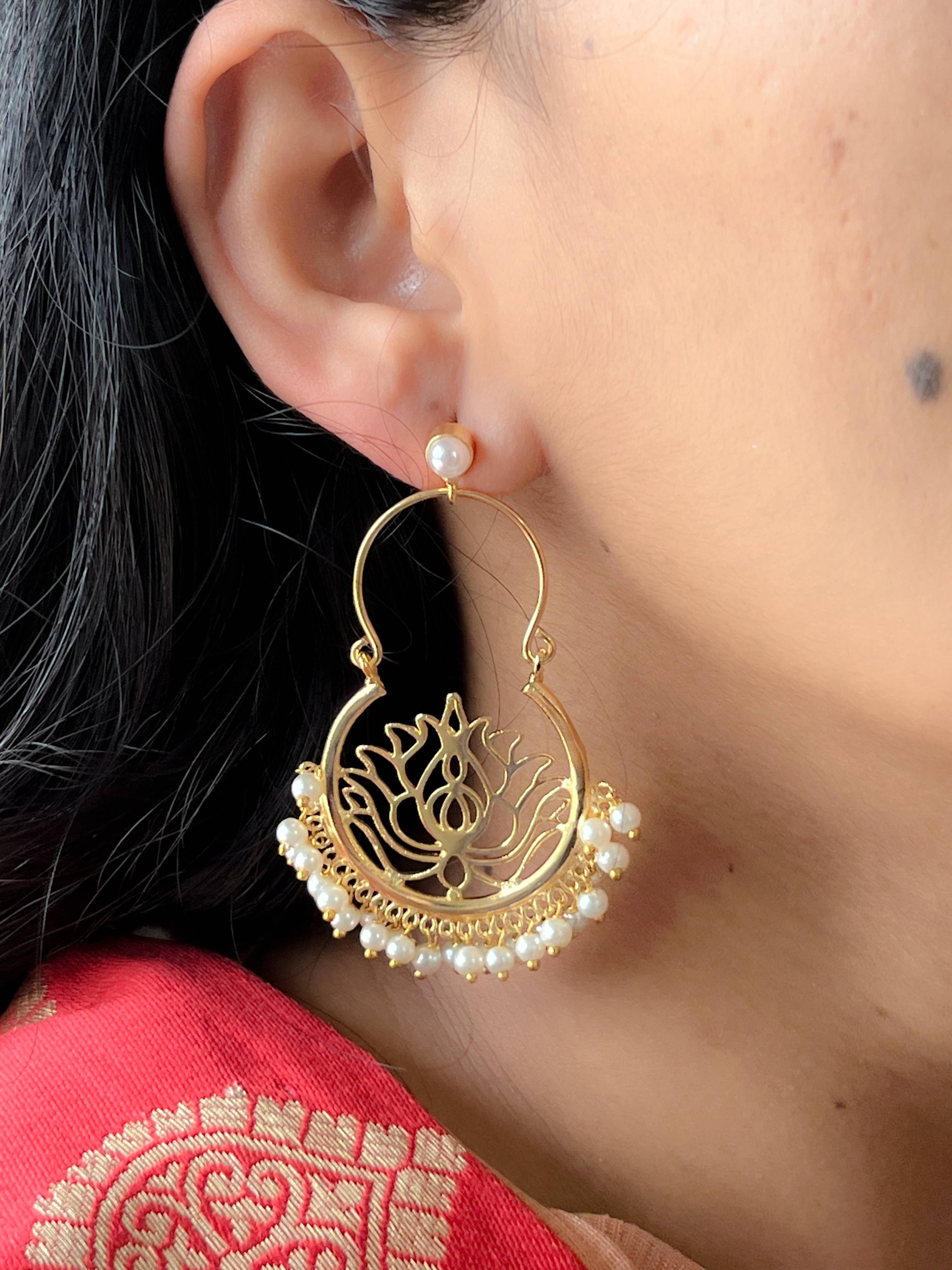 Lotus Brass Bali Earrings in Pune