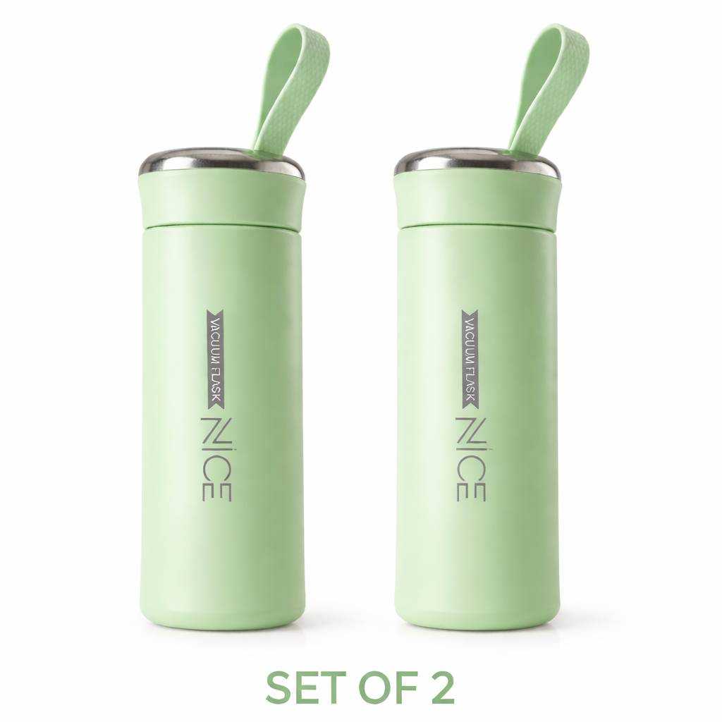 NICE Vacuum Flask Set of 2 displayed with drinks in Amritsar.
