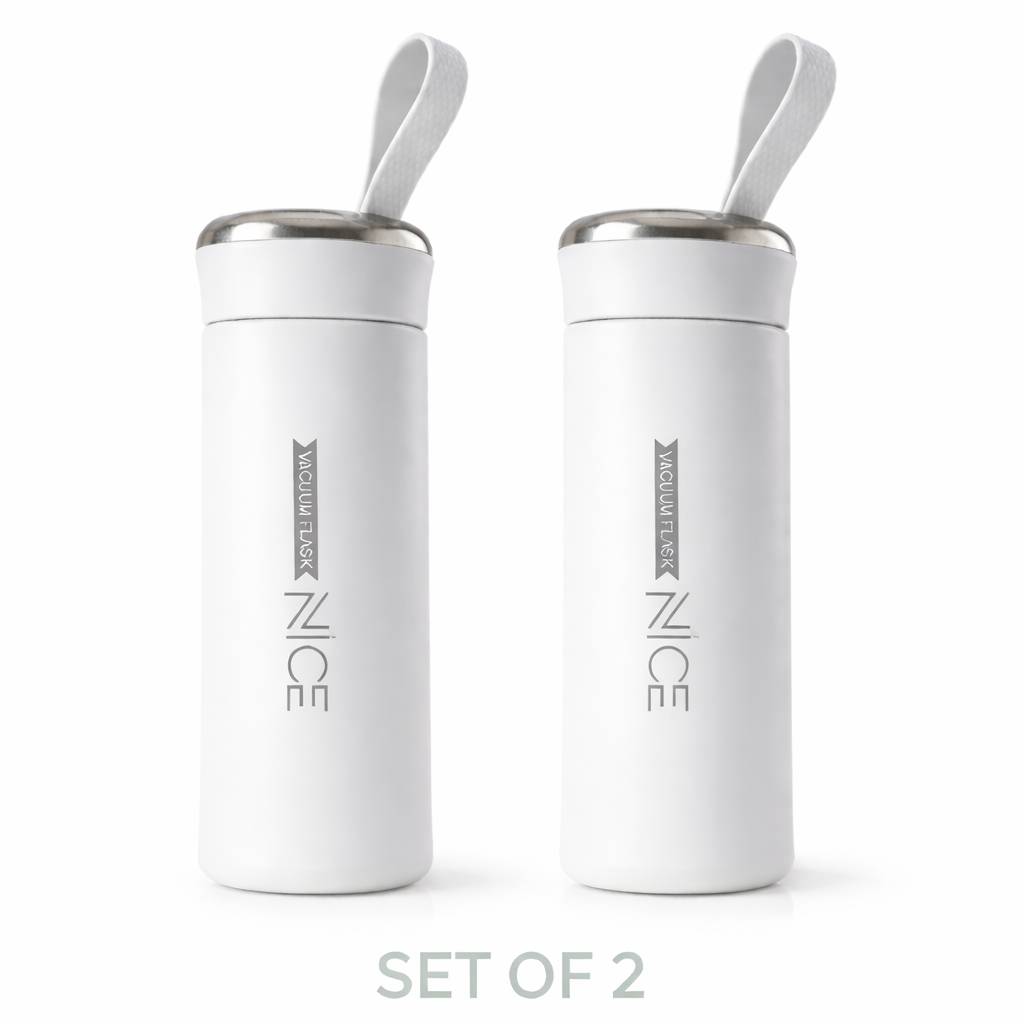 Set of two elegant vacuum flasks on a kitchen counter in Amritsar