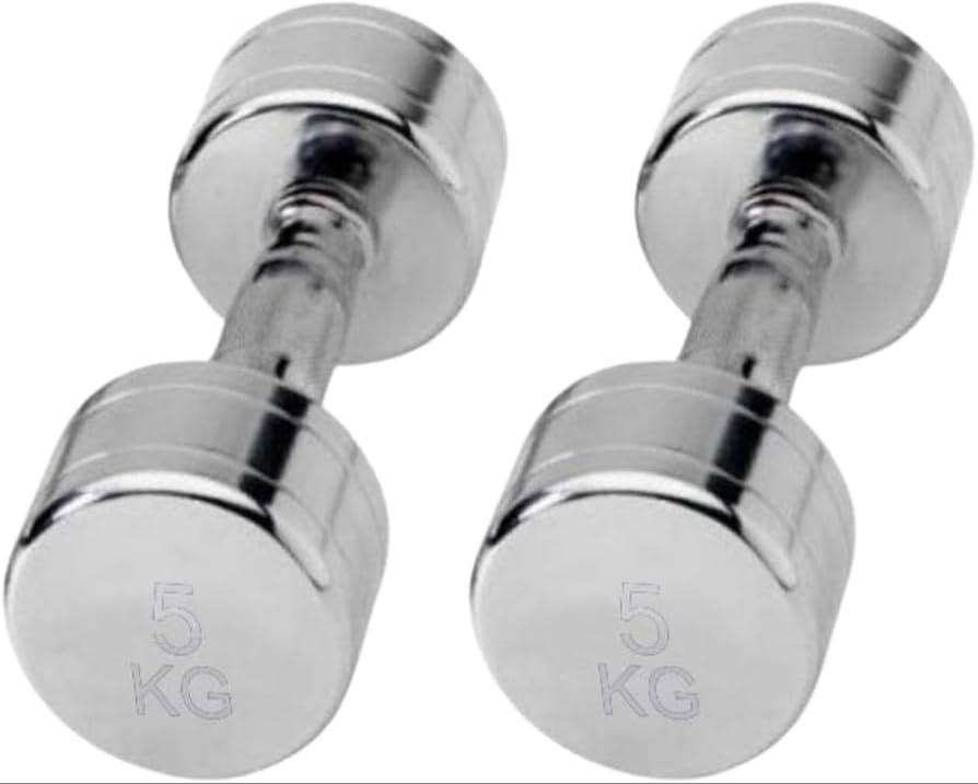 Timefit Steel Chrome Dumbbells displayed on a gym rack in Meerut — premium weights designed for durability and performance.
