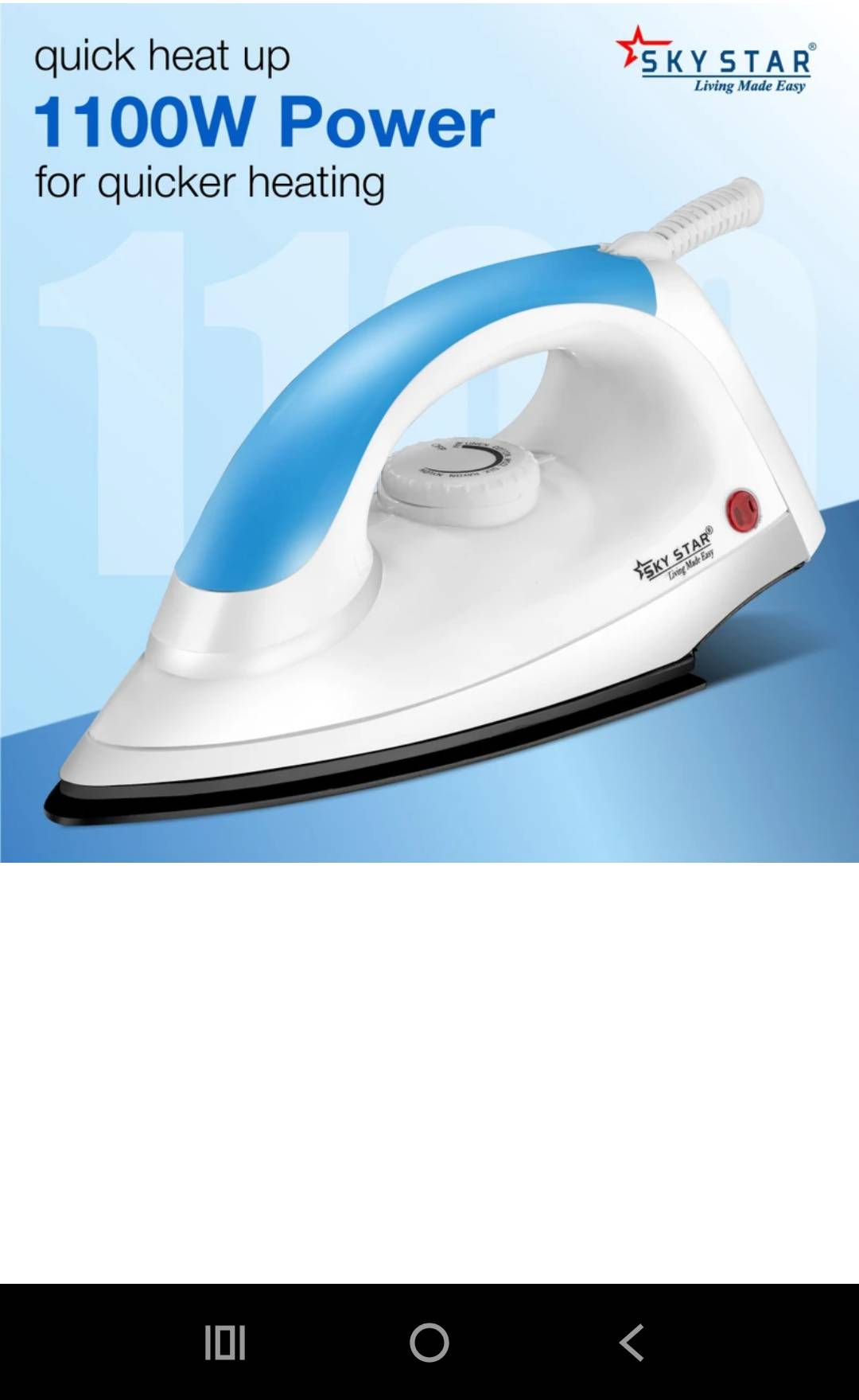 Skystar Iron Press 1100 Watt in Kathua — sleek design and robust features for efficient ironing tasks