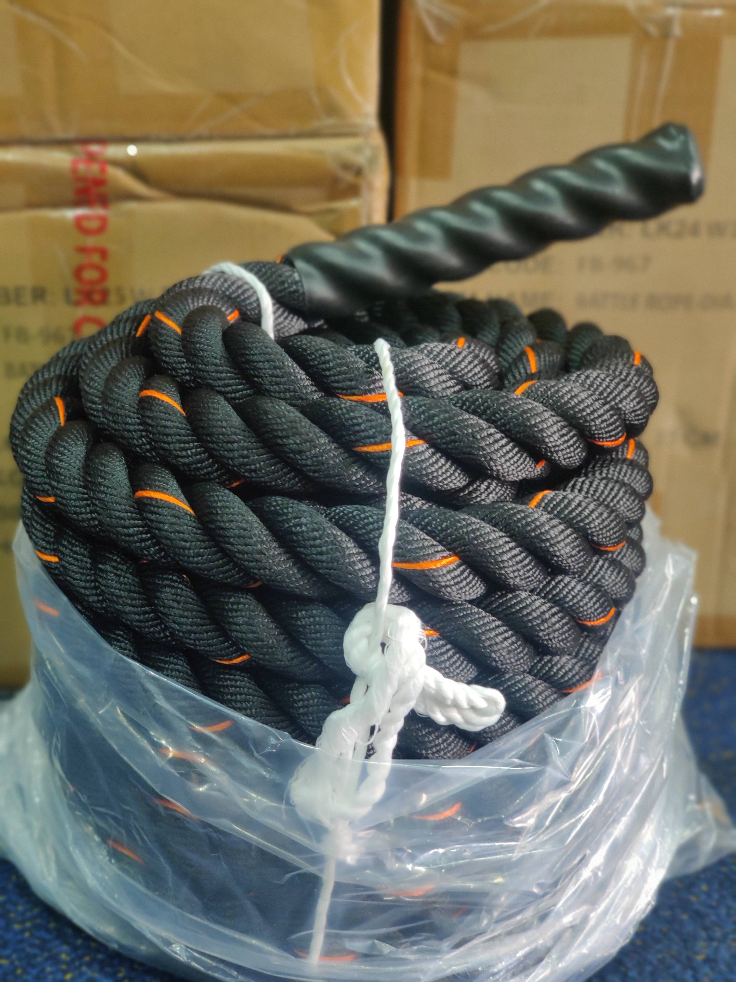 Timefit Battle Rope displayed on a gym floor in Meerut, showcasing its durable design and versatility for strength training e