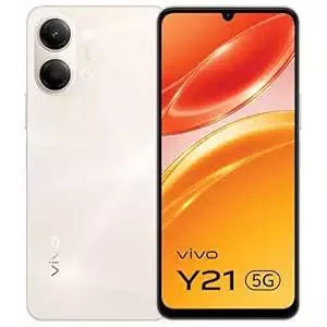 Vivo Y21 5G smartphone in Champagne Gold with 4GB RAM and 128GB storage displayed on a sleek surface in Dharmapuri.