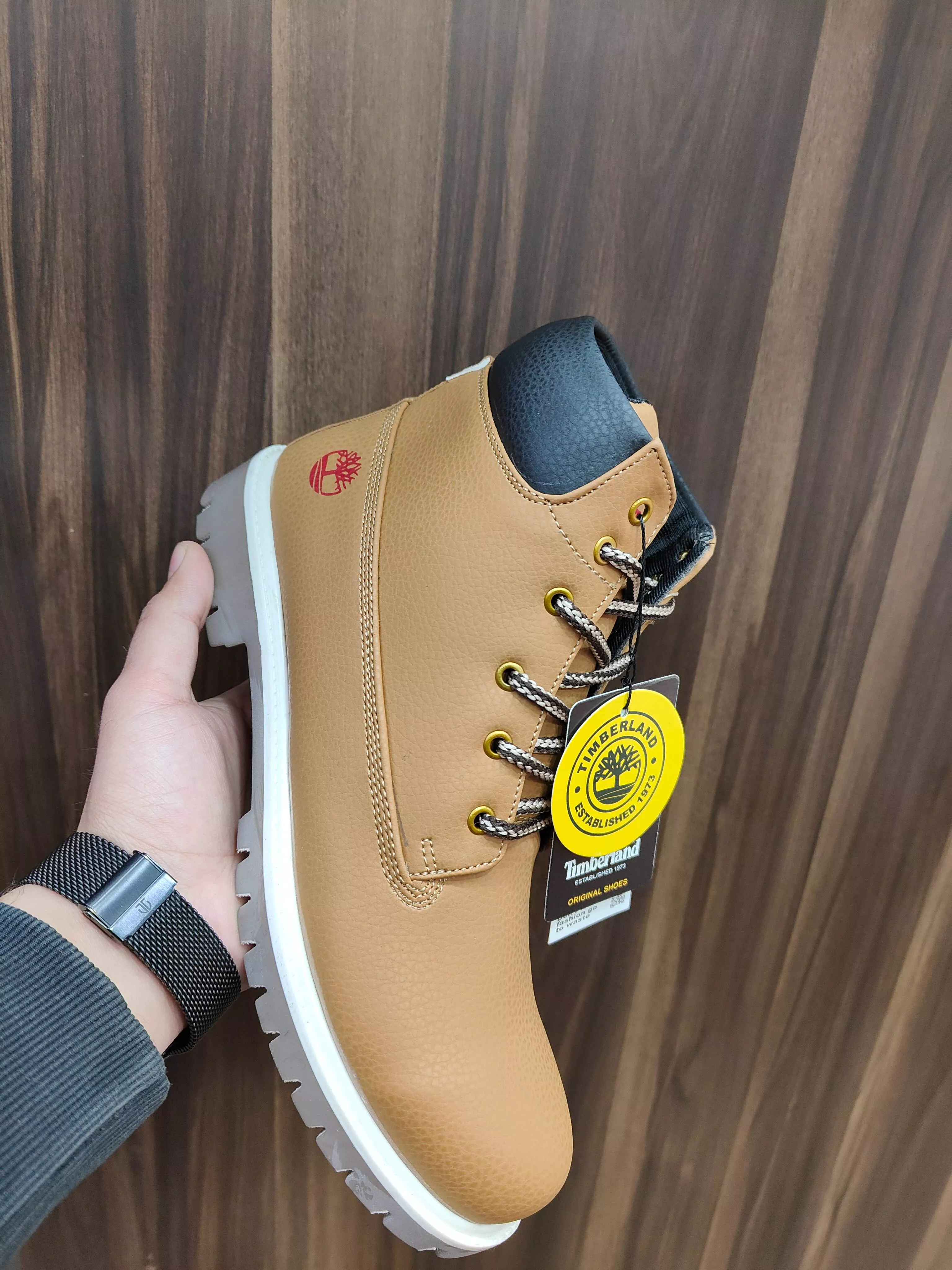 Stylish Timberland shoes crafted from premium leather for boys aged 20-40, available at MADDAN FOOTWEAR in Kartarpur. - Image 1
