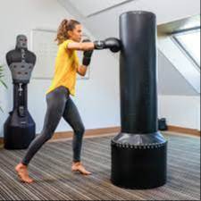 Timefit Standing Punching Bag designed for enhanced boxing training, featuring a durable exterior perfect for intense workout