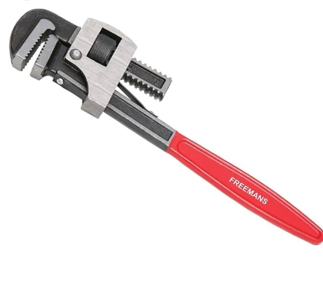 Freemans Adjustable Pipe Wrench with firm grip design, featuring adjustable jaw for plumbing tasks, displayed in Hoshiarpur.