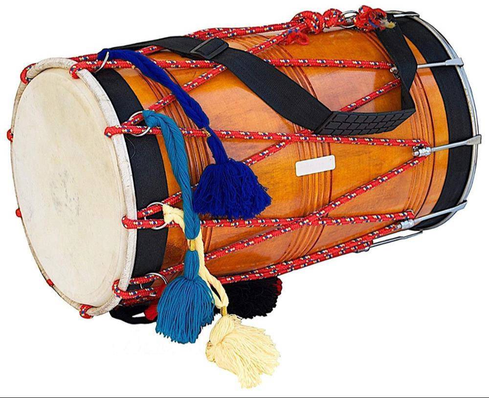 PUNJBI BHANGARA DHOL 24'' from MELODY MAKERS INDIA in MEERUT, showcasing its vibrant design and craftsmanship, ideal for cele