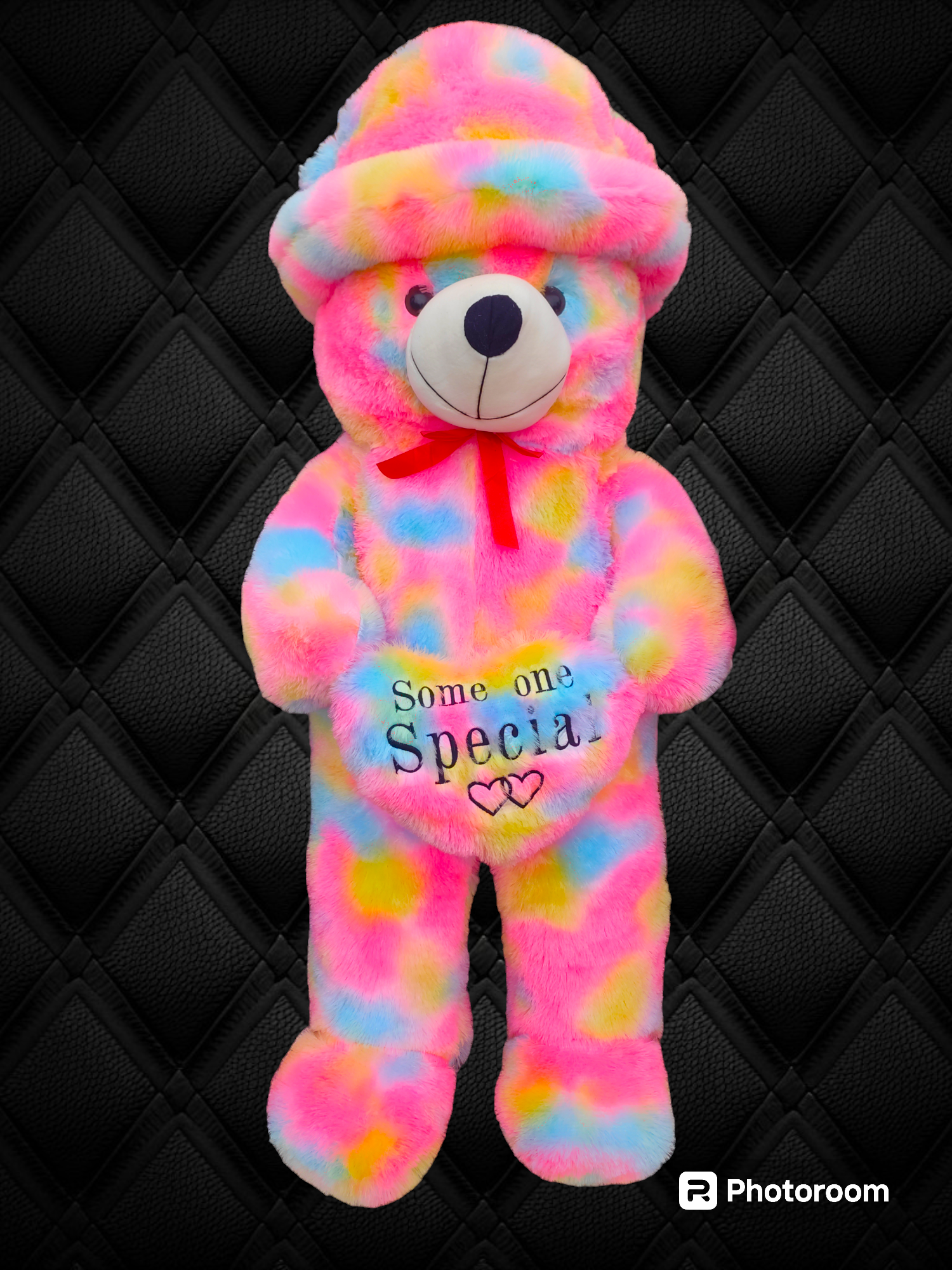 Asansol Teddy Bear - 120cm Rainbow Teddy With Heart & Cute Cap in ASANSOL