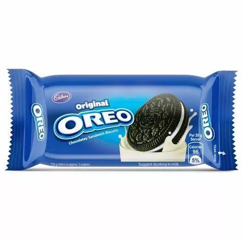 Oreo cookies in a pack showcasing creamy filling and chocolate wafers, available at GLOBAL PAN SHOP in NAGOAN