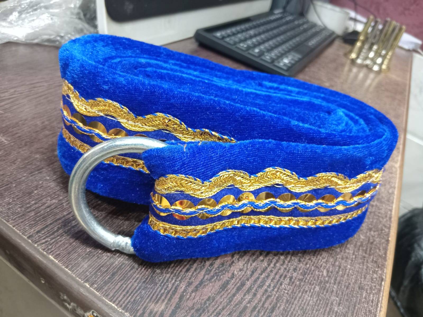 Comfortable Dhol Belt designed for players, featuring adjustable straps to secure the dhol, available at MELODY MAKERS INDIA 