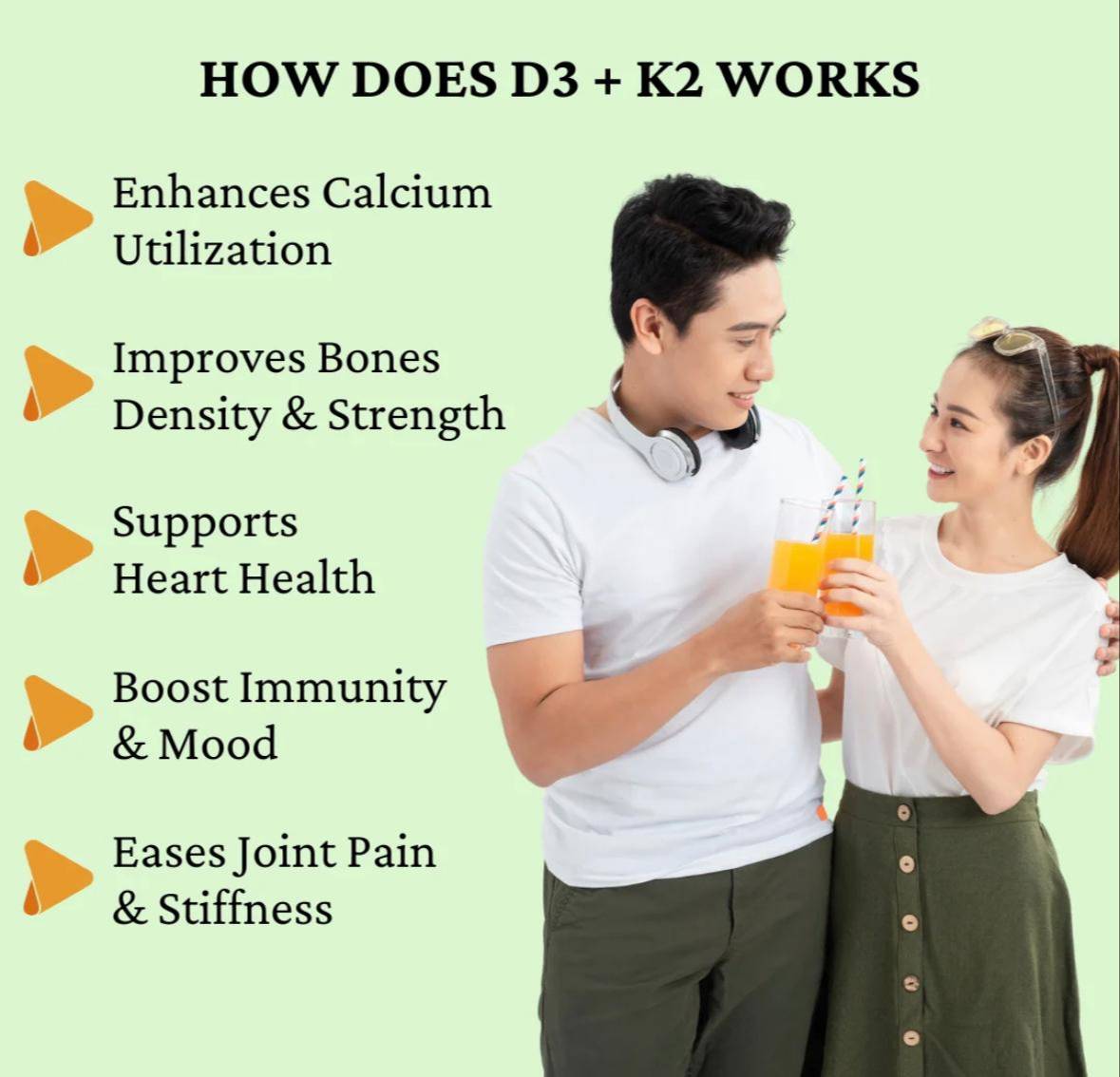 LIVSPRING Vitamin D3+K27 with Calcium supplement bottle displayed against a neutral background in New Delhi, featuring a mode - Image 1