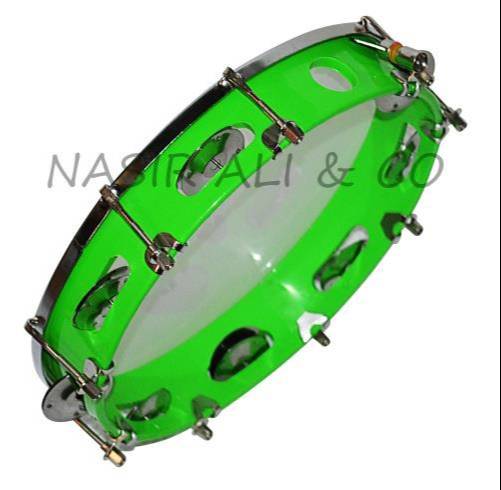 Handcrafted KHANJIRI (TAMBOURINE) 8'' inch with jingles, designed for authentic sound, available at MELODY MAKERS INDIA in Me - Image 1
