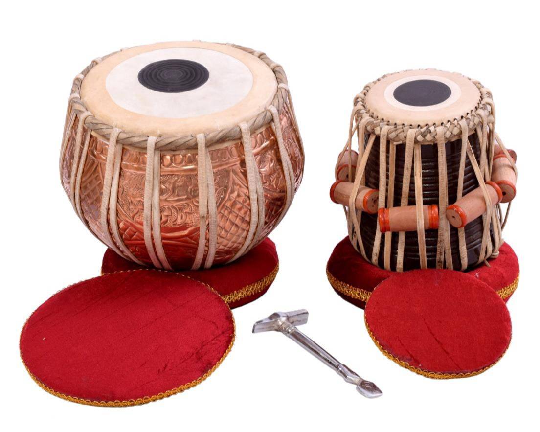 Copper Tabla SET featuring beautifully crafted copper drums and intricate design, available in Meerut, enhancing musical perf