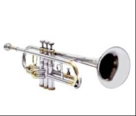 Brass Trumpet showcasing its shiny brass finish and intricate design, available at MELODY MAKERS INDIA in Meerut.
