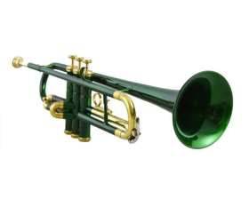 Brass Trumpet showcasing its shiny brass finish and intricate design, available at MELODY MAKERS INDIA in Meerut. - Image 1