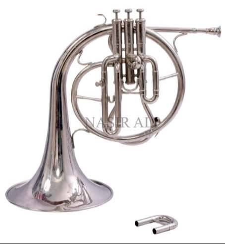 FRANCH HORN BRASS showcasing polished brass finish with intricate design, available at MELODY MAKERS INDIA in Meerut - Image 1