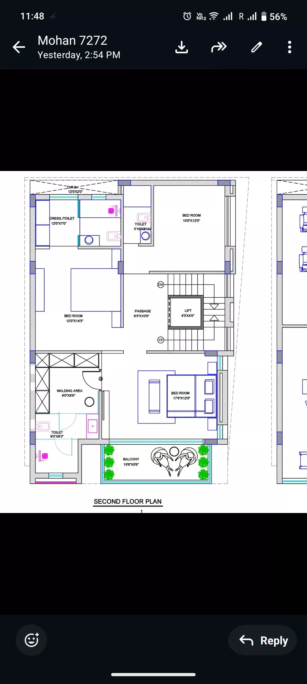 Spacious 2 BHK floor plan layout showcasing modern design with ample living space and amenities, from GAP ENGINEERING in Amro