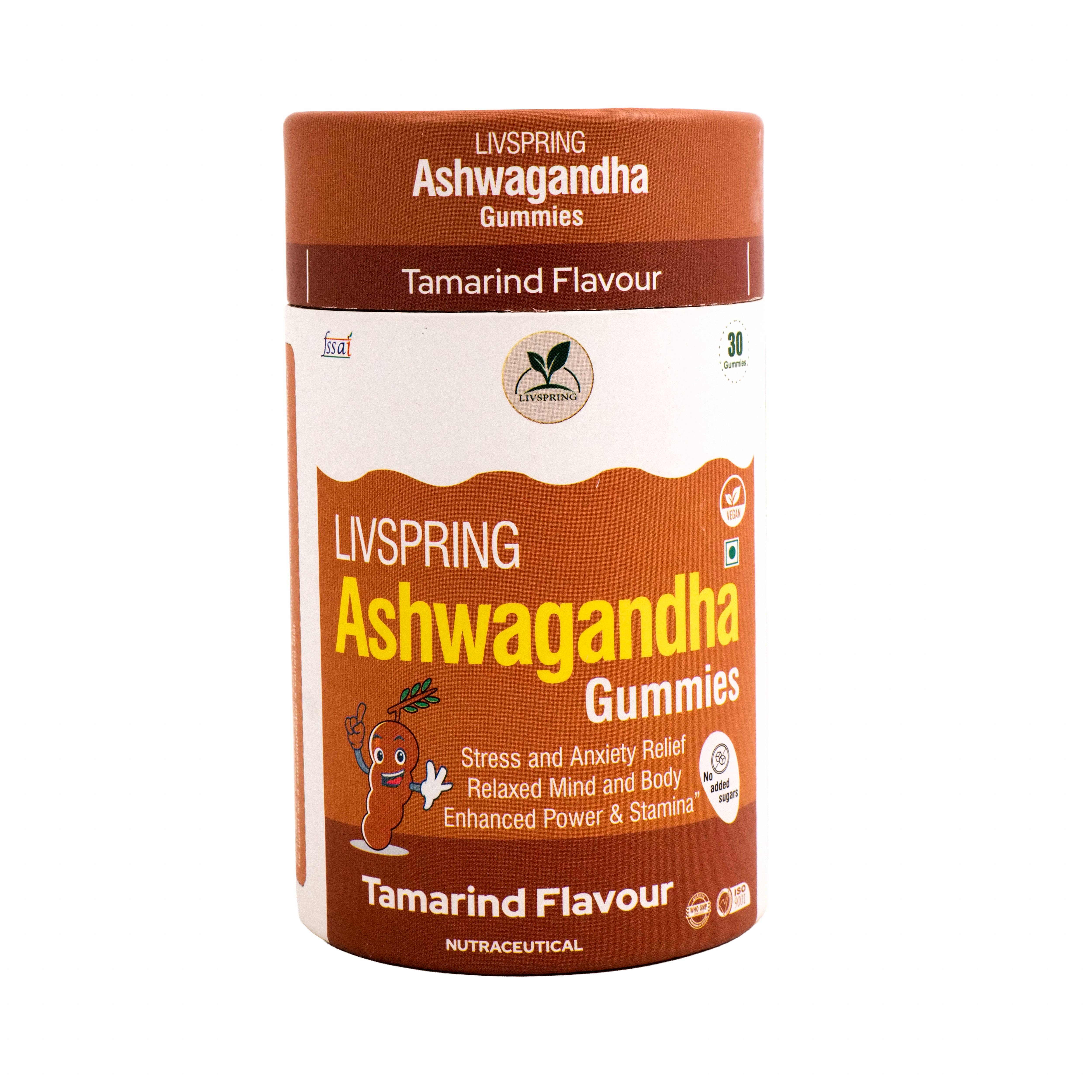 LivSpring Ashwagandha Gummies in New Delhi — vibrant, chewy gummies designed for stress relief and vitality enhancement. - Image 1