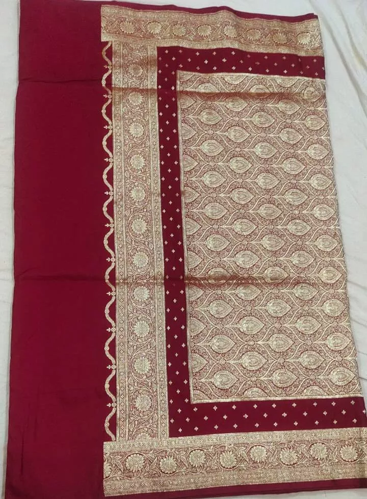 Luxurious Katan Saten Silk Saree in vibrant colors, showcasing intricate patterns and rich texture, available at MOHD TAUSEEF